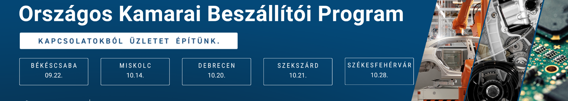 Országos Kamarai Beszállítói Programsorozat: Miskolc, Debrecen, Szekszárd, Székesfehérvár