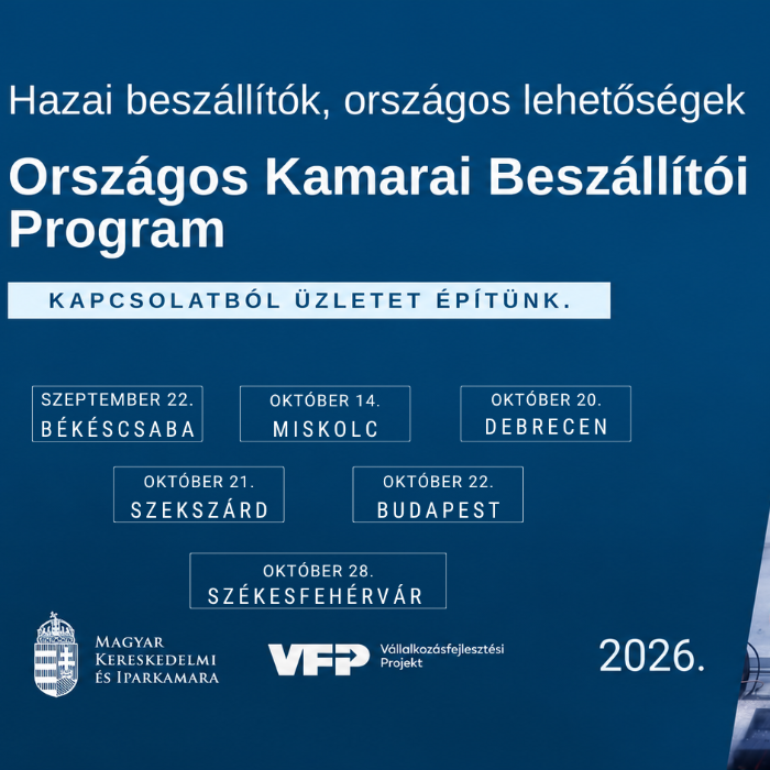 Országos Kamarai Beszállítói Programsorozat: Miskolc, Debrecen, Szekszárd, Székesfehérvár