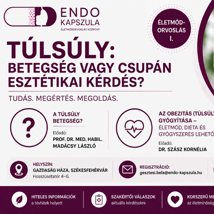Előadás profiktól: téma az elhízás kezelése 2026. július 8. szerda 15:00